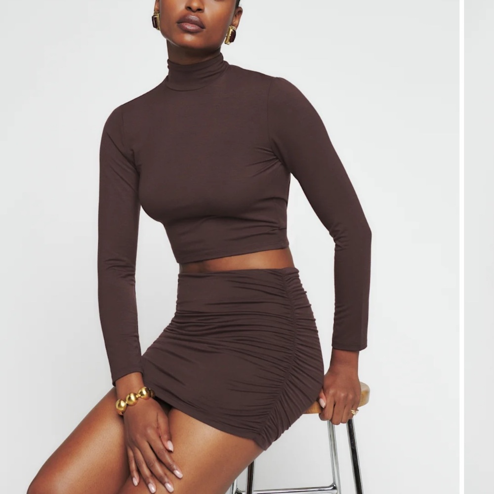 Reformation Lake Knit Two Piece in brown  Size S
